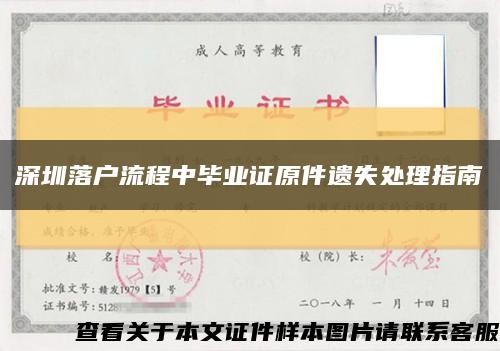深圳落户流程中毕业证原件遗失处理指南缩略图