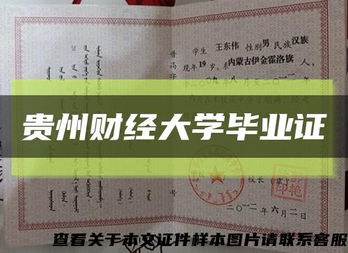 贵州财经大学毕业证缩略图