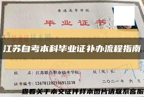 江苏自考本科毕业证补办流程指南缩略图