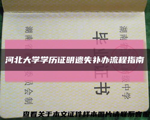 河北大学学历证明遗失补办流程指南缩略图