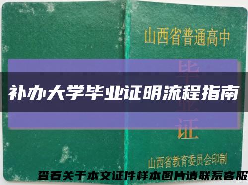 补办大学毕业证明流程指南缩略图