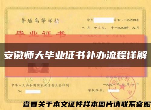 安徽师大毕业证书补办流程详解缩略图