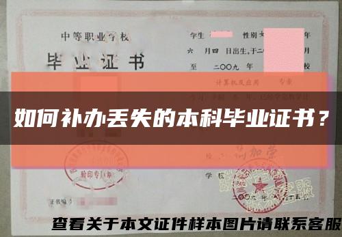 如何补办丢失的本科毕业证书？缩略图