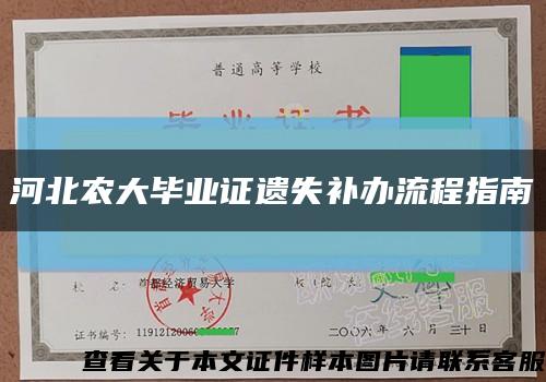 河北农大毕业证遗失补办流程指南缩略图