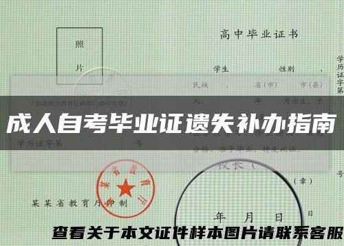 成人自考毕业证遗失补办指南缩略图