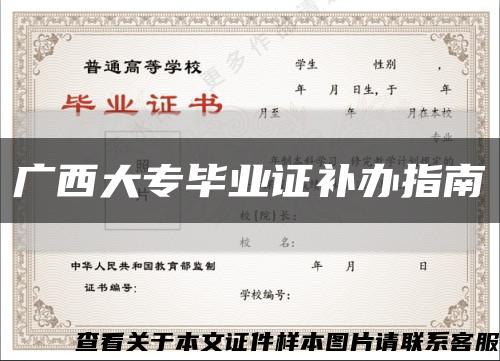 广西大专毕业证补办指南缩略图