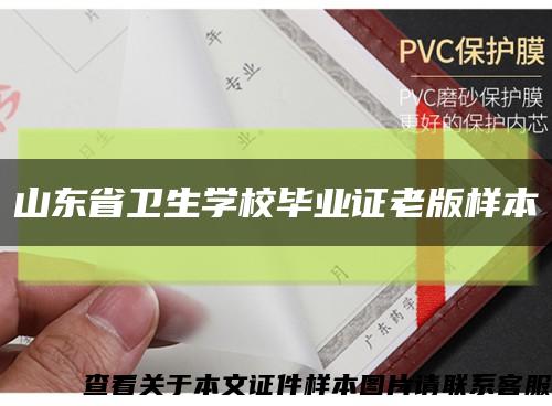 山东省卫生学校毕业证老版样本缩略图