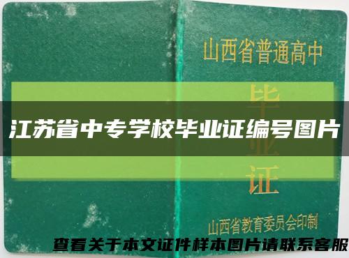 江苏省中专学校毕业证编号图片缩略图