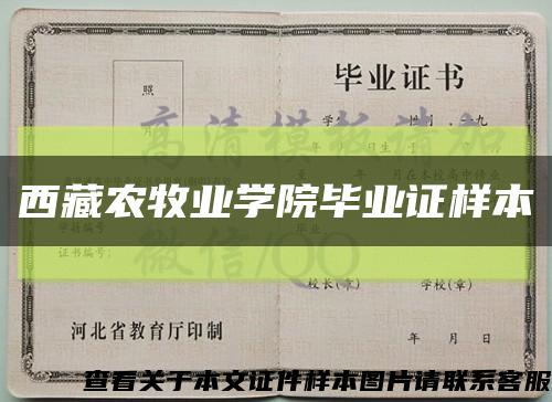 西藏农牧业学院毕业证样本缩略图