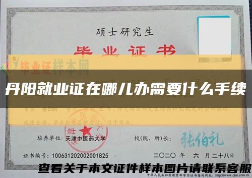 丹阳就业证在哪儿办需要什么手续缩略图