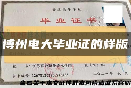 博州电大毕业证的样版缩略图