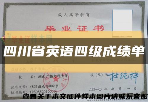 四川省英语四级成绩单缩略图