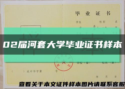 02届河套大学毕业证书样本缩略图