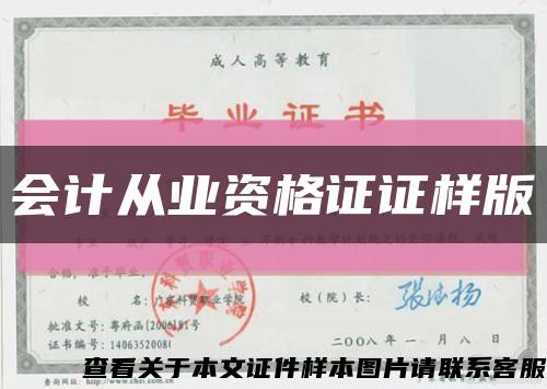 会计从业资格证证样版缩略图