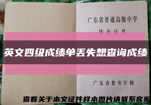 英文四级成绩单丢失想查询成绩缩略图