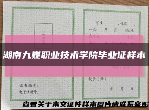 湖南九嶷职业技术学院毕业证样本缩略图