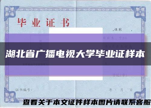 湖北省广播电视大学毕业证样本缩略图