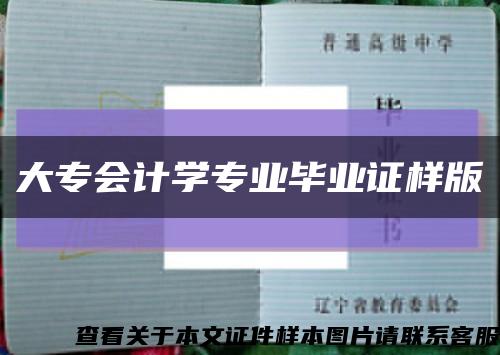 大专会计学专业毕业证样版缩略图