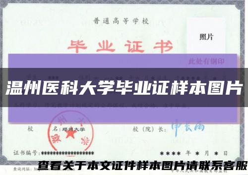 温州医科大学毕业证样本图片缩略图