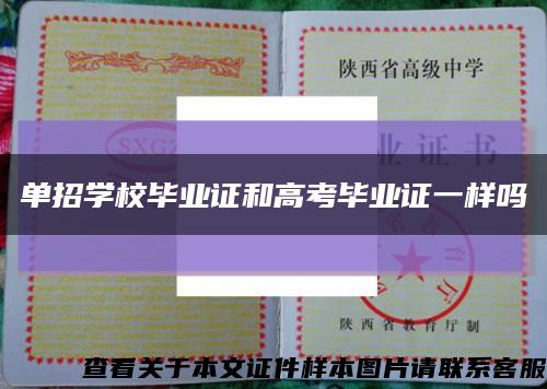 单招学校毕业证和高考毕业证一样吗缩略图