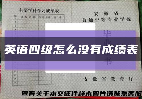 英语四级怎么没有成绩表缩略图