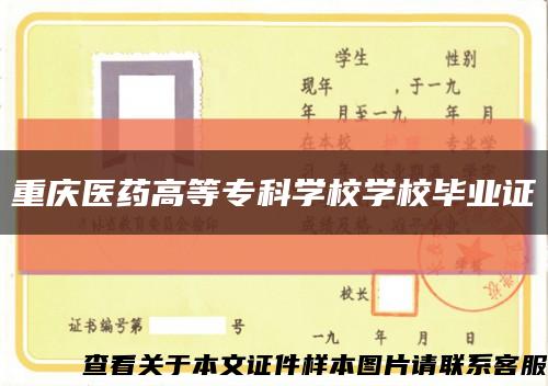 重庆医药高等专科学校学校毕业证缩略图