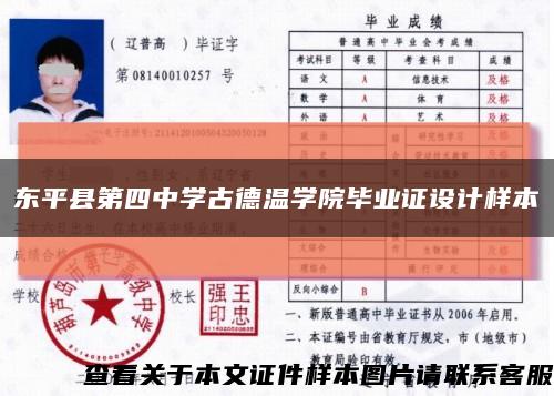 东平县第四中学古德温学院毕业证设计样本缩略图