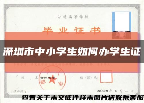深圳市中小学生如何办学生证缩略图
