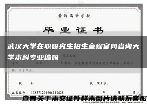 武汉大学在职研究生招生章程官网查询大学本科专业编码缩略图