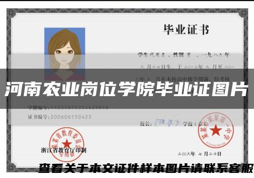 河南农业岗位学院毕业证图片缩略图