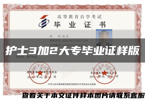 护士3加2大专毕业证样版缩略图