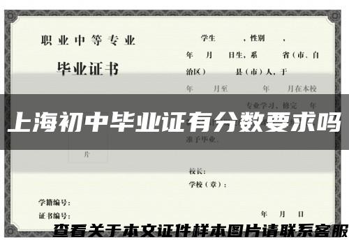 上海初中毕业证有分数要求吗缩略图