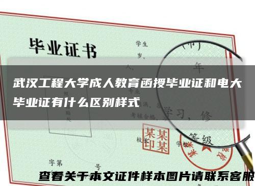 武汉工程大学成人教育函授毕业证和电大毕业证有什么区别样式缩略图