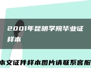 2001年昆明学院毕业证样本缩略图