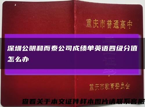 深圳公明和而泰公司成绩单英语四级分值怎么办缩略图
