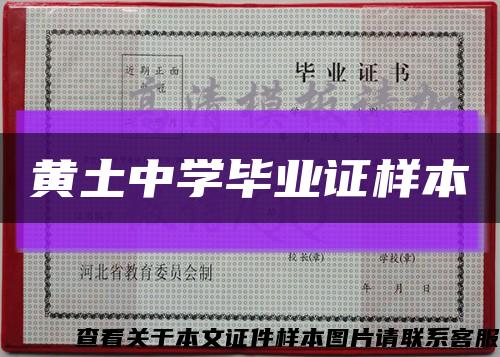 黄土中学毕业证样本缩略图