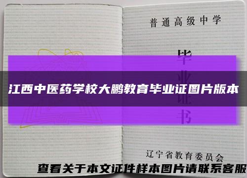 江西中医药学校大鹏教育毕业证图片版本缩略图