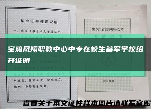 宝鸡凤翔职教中心中专在校生参军学校给开证明缩略图