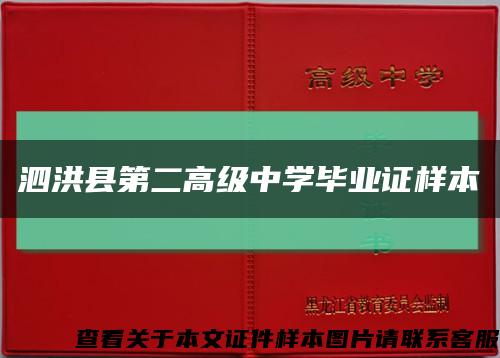泗洪县第二高级中学毕业证样本缩略图