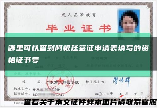 哪里可以查到阿根廷签证申请表填写的资格证书号缩略图