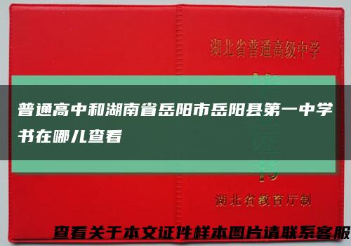 普通高中和湖南省岳阳市岳阳县第一中学书在哪儿查看缩略图