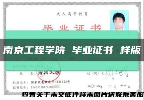 南京工程学院 毕业证书 样版缩略图