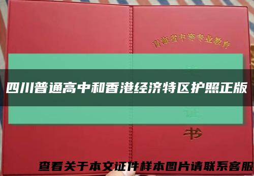 四川普通高中和香港经济特区护照正版缩略图