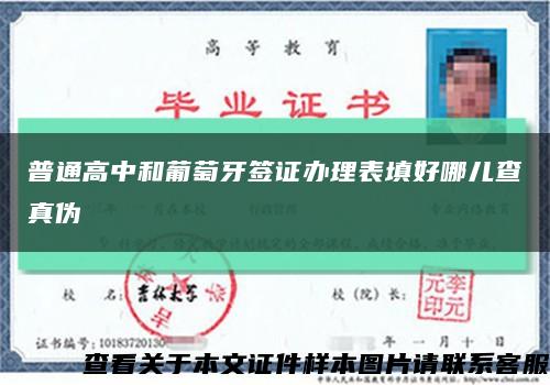 普通高中和葡萄牙签证办理表填好哪儿查真伪缩略图