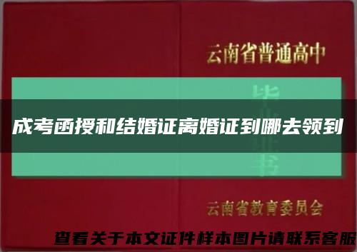 成考函授和结婚证离婚证到哪去领到缩略图