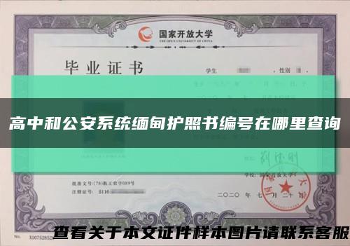 高中和公安系统缅甸护照书编号在哪里查询缩略图