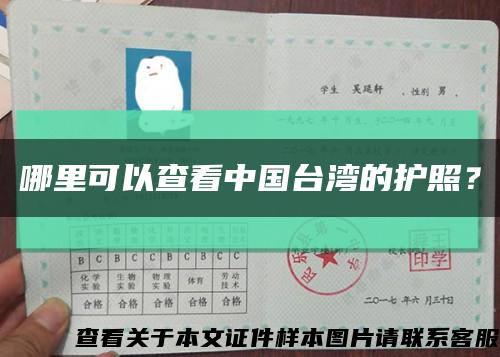 哪里可以查看中国台湾的护照？缩略图