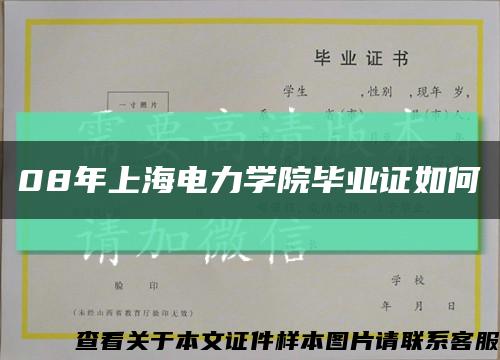 08年上海电力学院毕业证如何缩略图