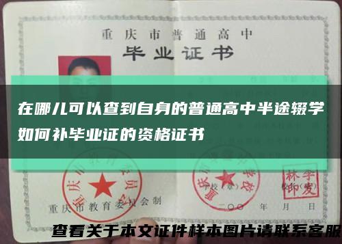 在哪儿可以查到自身的普通高中半途辍学如何补毕业证的资格证书缩略图