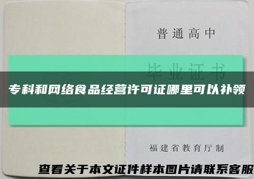 专科和网络食品经营许可证哪里可以补领缩略图